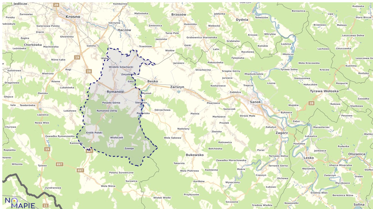 Mapa Rymanowa