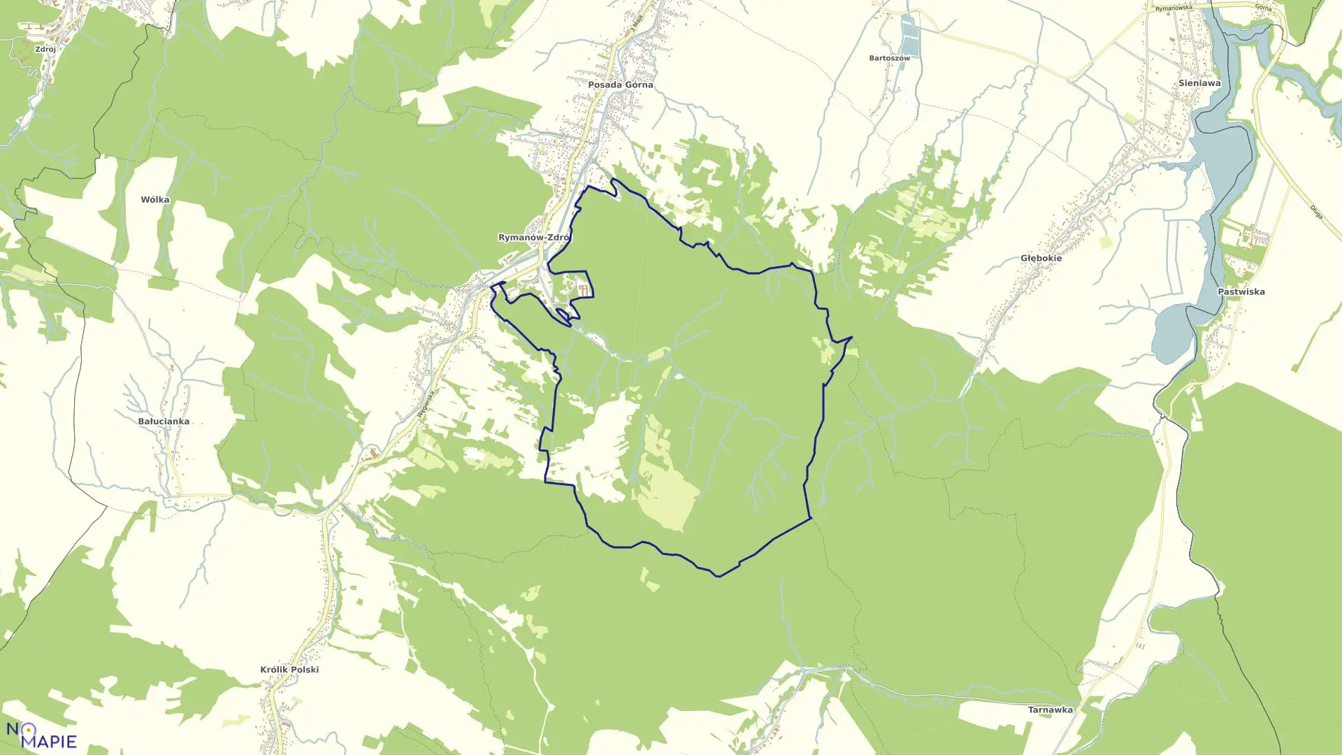 Mapa obrębu Wołtuszowa w gminie Rymanów