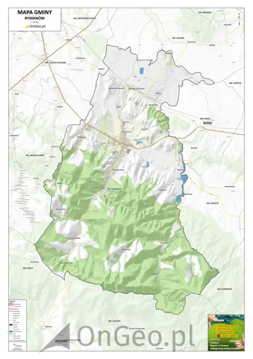 Mapa gminy Rymanów